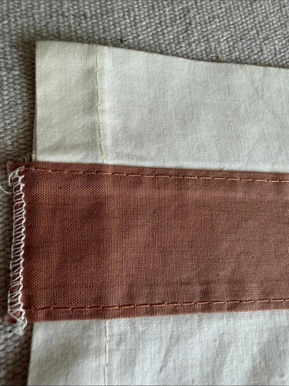 Vintage ruffled cream & muted terra cotta brown polka dot cafe curtain valances